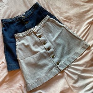 American Apparel Denim Button Front Skirt